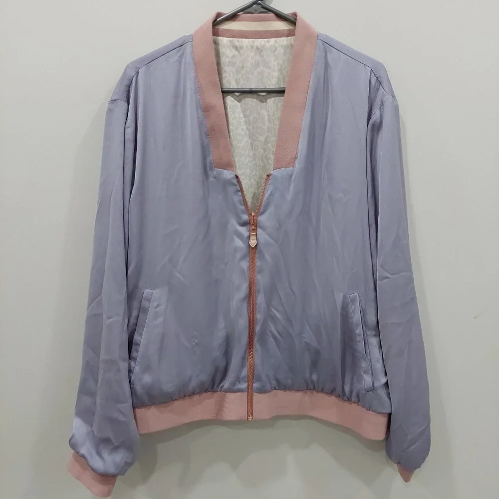 Stella & Dot Women's 2X Reversible Bomber - Picture 3 of 8